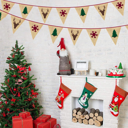 Weihnachtsbanner Sackleinen – Rustikale Weihnachtsdeko
