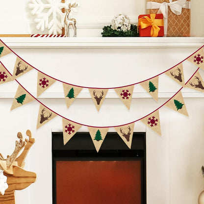 Weihnachtsbanner Sackleinen – Rustikale Weihnachtsdeko