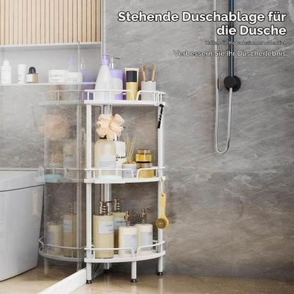 Duschablage Eckig ohne Bohren - Edelstahl 3-Lagen Weiß