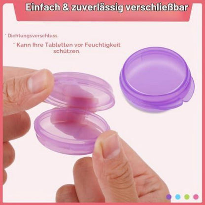 4x Kleine Pillendose - Tragbarer Pillen-Organizer für Reisen