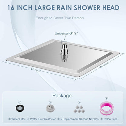 40cm Regendusche Edelstahl gebürstet Nickel, 324 Anti-Kalk Düsen
