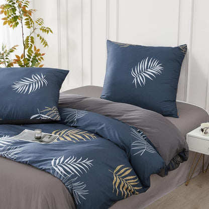 Blaues Bettwäsche-Set 200x220 cm, Baumwolle, 3-teilig