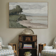 Vintage Meereslandschaft Leinwandbild mit Holzrahmen 50x75 cm