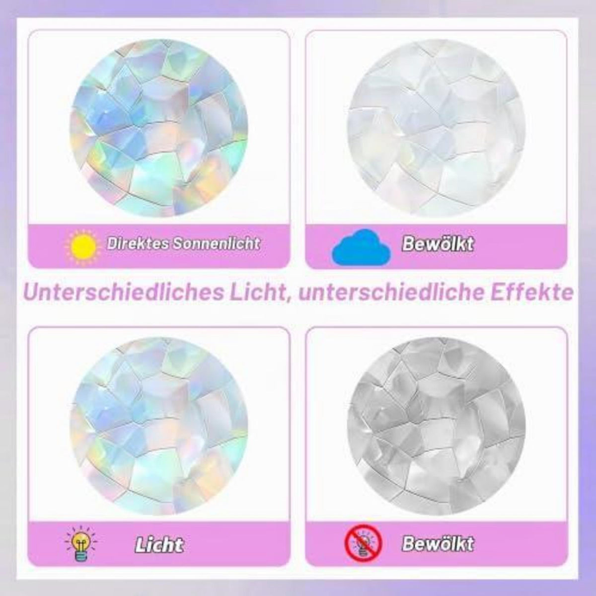 84x Prisma Fensteraufkleber Sterne – Anti-Vogel & Suncatcher
