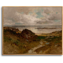 Vintage Meereslandschaft Leinwandbild mit Holzrahmen 40x60 cm