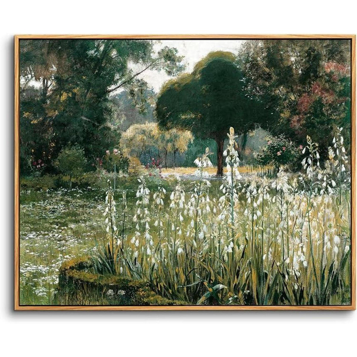 Vintage Leinwandbild mit Holzrahmen – Sommerlandschaft 20x25 cm