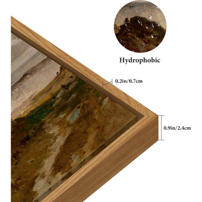 Vintage Meereslandschaft Leinwandbild mit Holzrahmen 50x75 cm