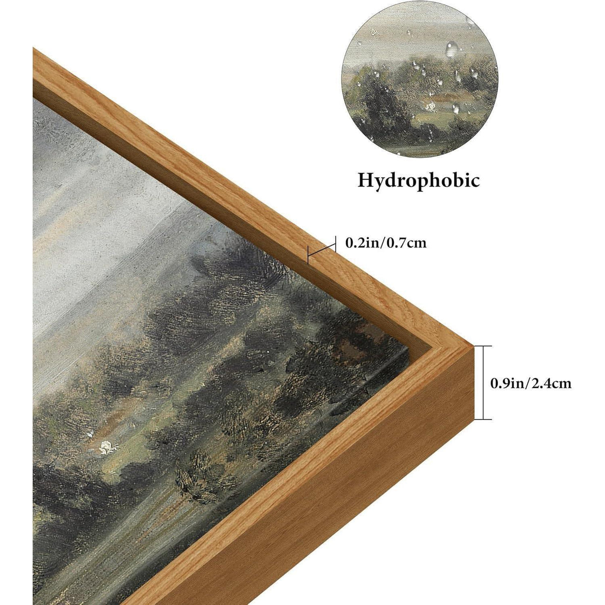 Vintage Leinwandbild mit Holzrahmen, 50x75 cm Naturlandschaft