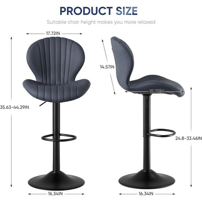 Verstellbarer Barhocker 4er Set mit Fußstütze & 360° Drehung