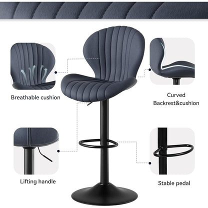 Verstellbarer Barhocker 4er Set mit Fußstütze & 360° Drehung