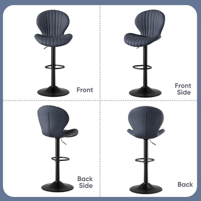 Verstellbarer Barhocker 4er Set mit Fußstütze & 360° Drehung