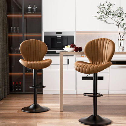 Verstellbarer Barhocker 4er Set mit Fußstütze & 360° Drehung