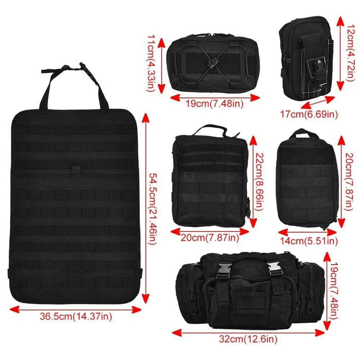 Taktischer Auto-Organizer mit 5 Taschen – Rücksitz-Aufbewahrung