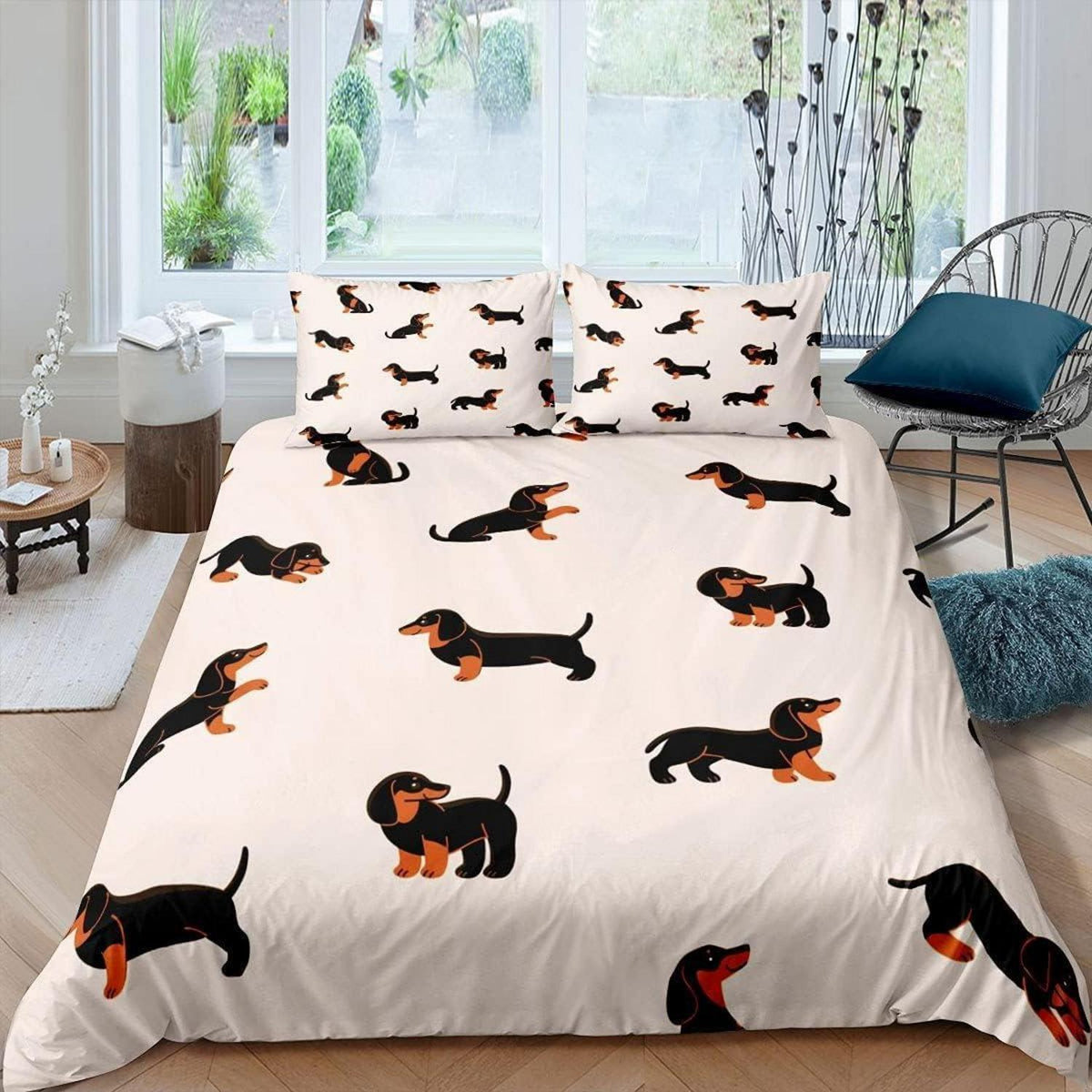 Kinder Bettwäsche Set Sausage Hund Motiv 220x240 cm