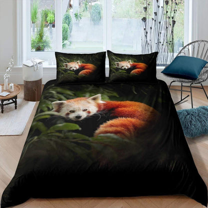 Bettwäsche Set Waschbär Panda 220x240cm Baumgrün 3D Kinderzimmer