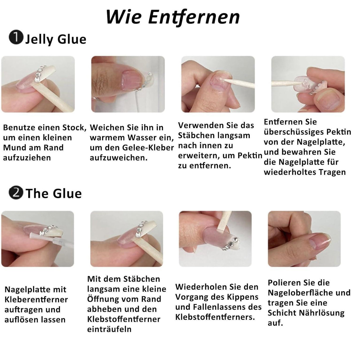 24 Press On Nails Dunkelrot Almond – Full Cover Kunstnägel