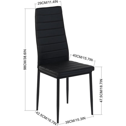Esszimmerstühle 6er Set Schwarz –, Robust & Ergonomisch in Lederoptik