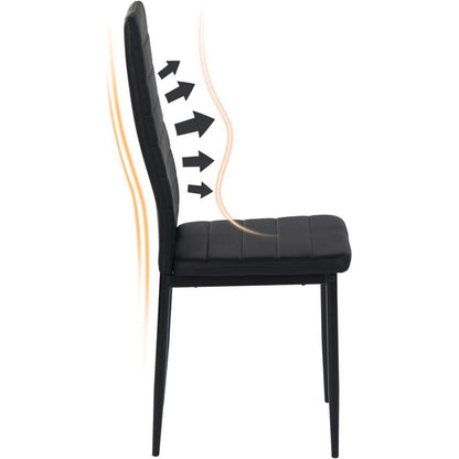 Esszimmerstühle 8er Set Schwarz –, Robust & Ergonomisch in Lederoptik