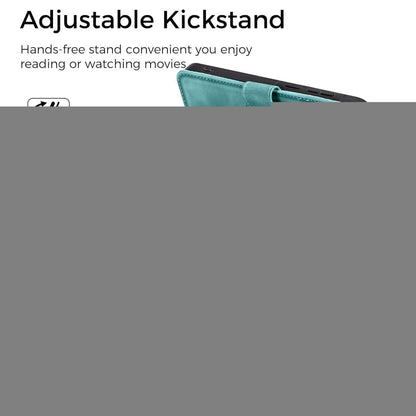 Samsung A12/M12 Klapphülle mit Kartenfach & Ständer Grün in Lederoptik