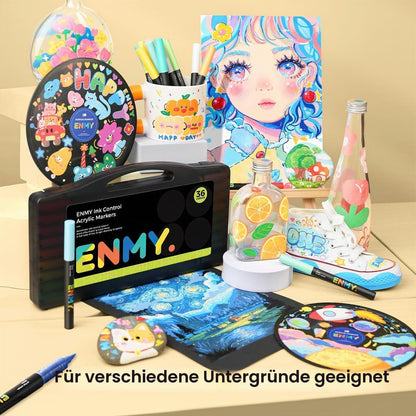 Flüssige Acrylmarker Set 60 Stück – Vielseitige Textil- und Bastelstifte