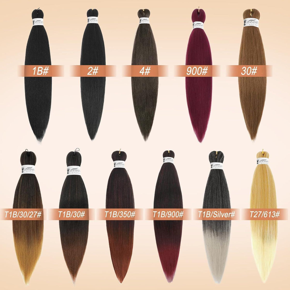 66cm Ombre Braiding Haarverlängerungen – 8er Pack – T1B/30/27