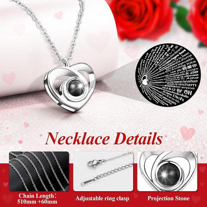 Ewige Rose mit "I Love You" Kette - Geschenk für Sie