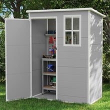 Wetterfestes Gartenhaus 152x92x192 cm – Grau & Weiß