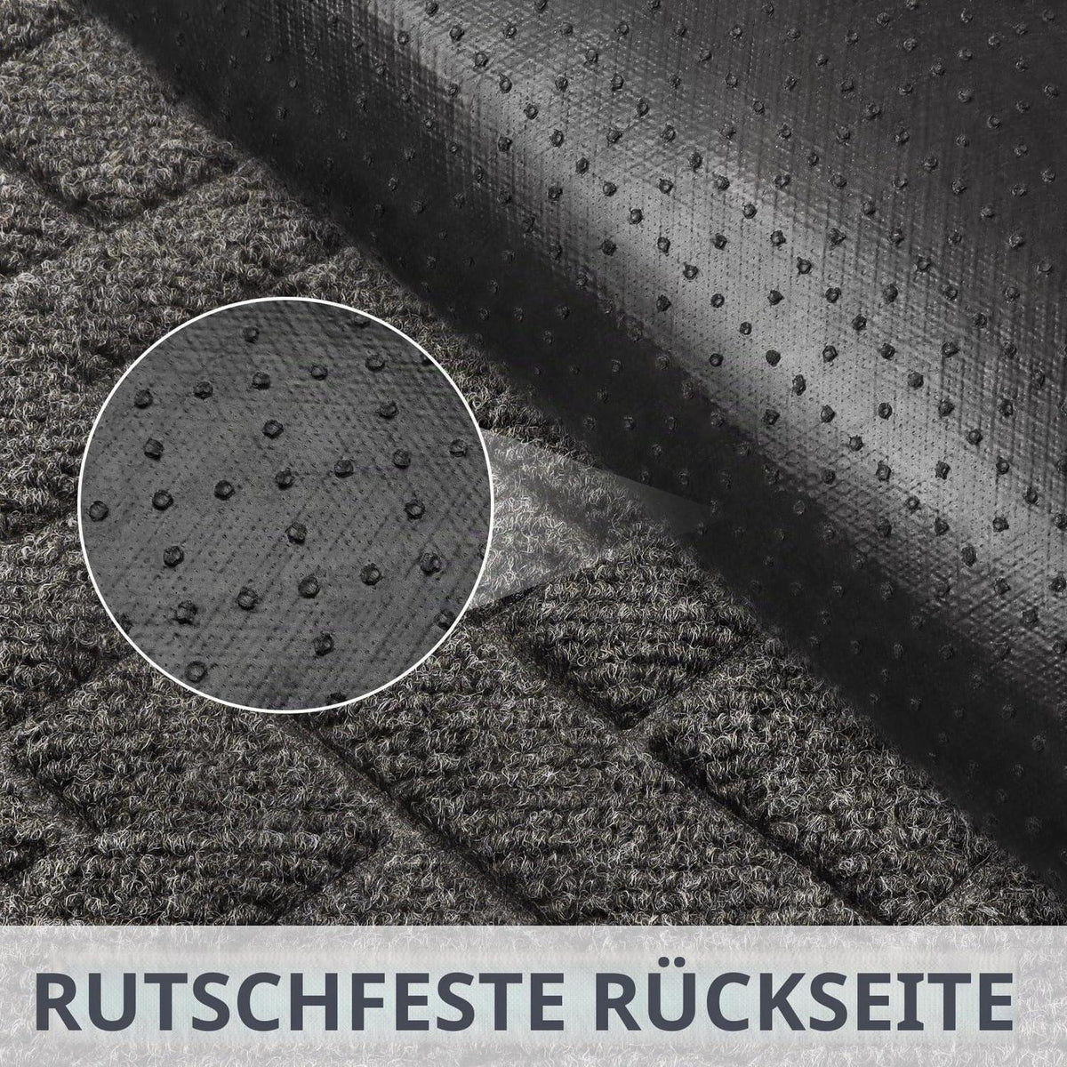 Fußmatte rutschfest waschbar 80x120 cm Grau