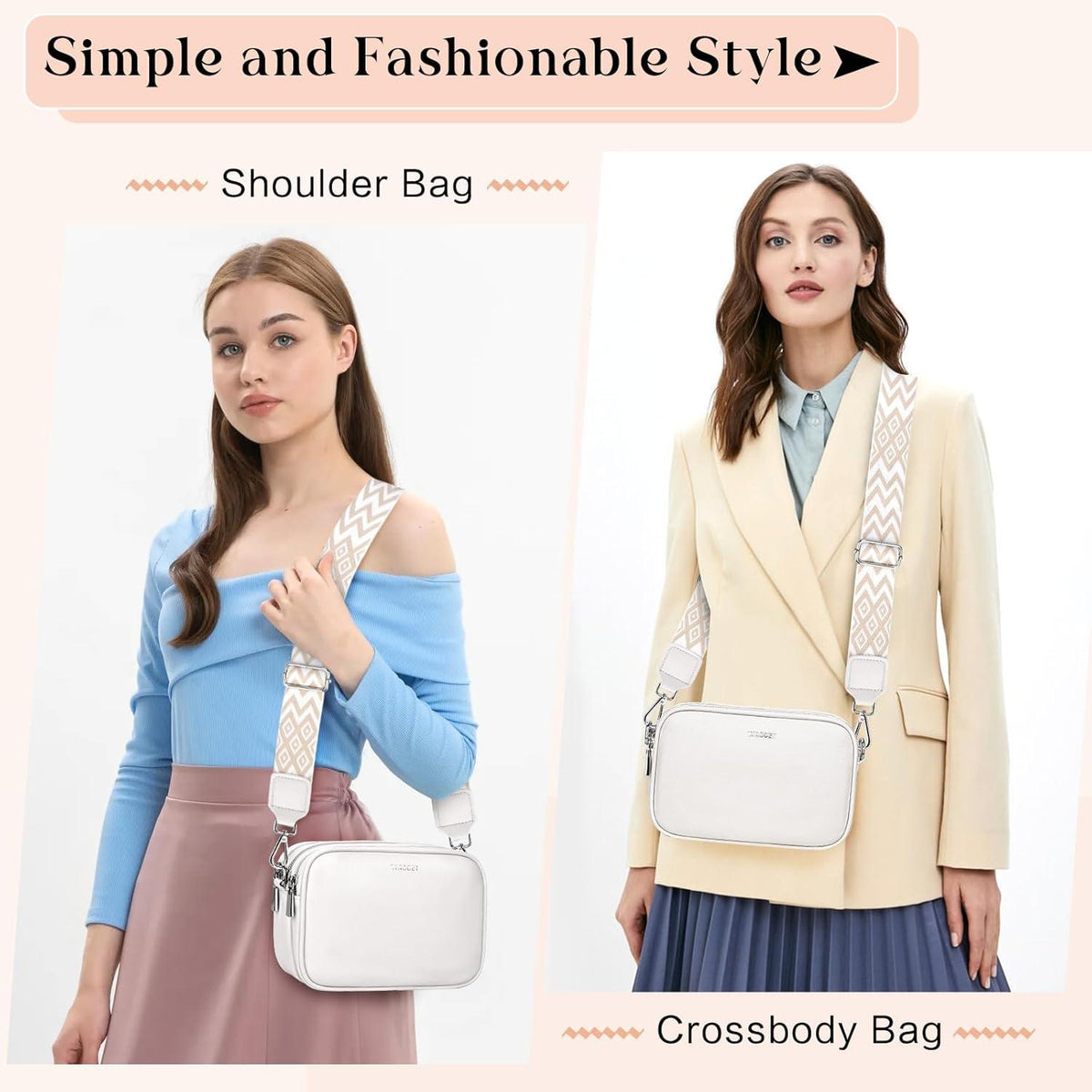 Damen Umhängetasche PU Leder Schultertasche Crossbody Bag mit