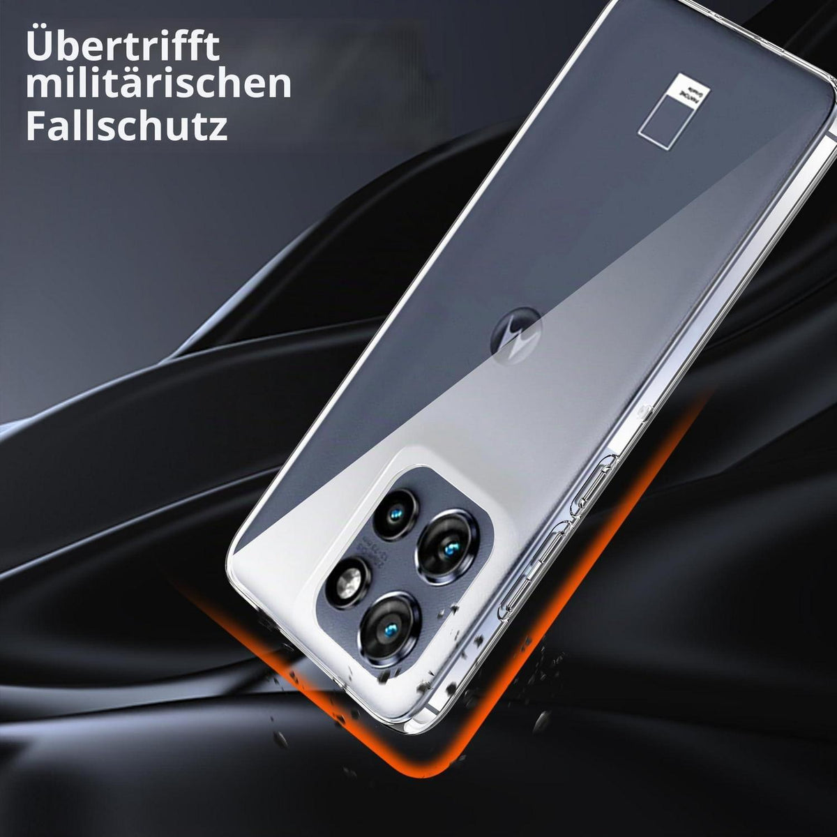 Transparente Handyhülle Motorola Edge 50 Neo/60 Neo mit Glasfolie