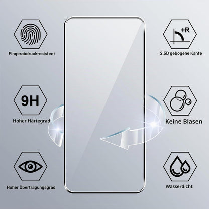 Transparente Handyhülle Motorola Edge 50 Neo/60 Neo mit Glasfolie