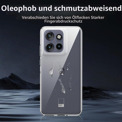 Transparente Handyhülle Motorola Edge 50 Neo/60 Neo mit Glasfolie