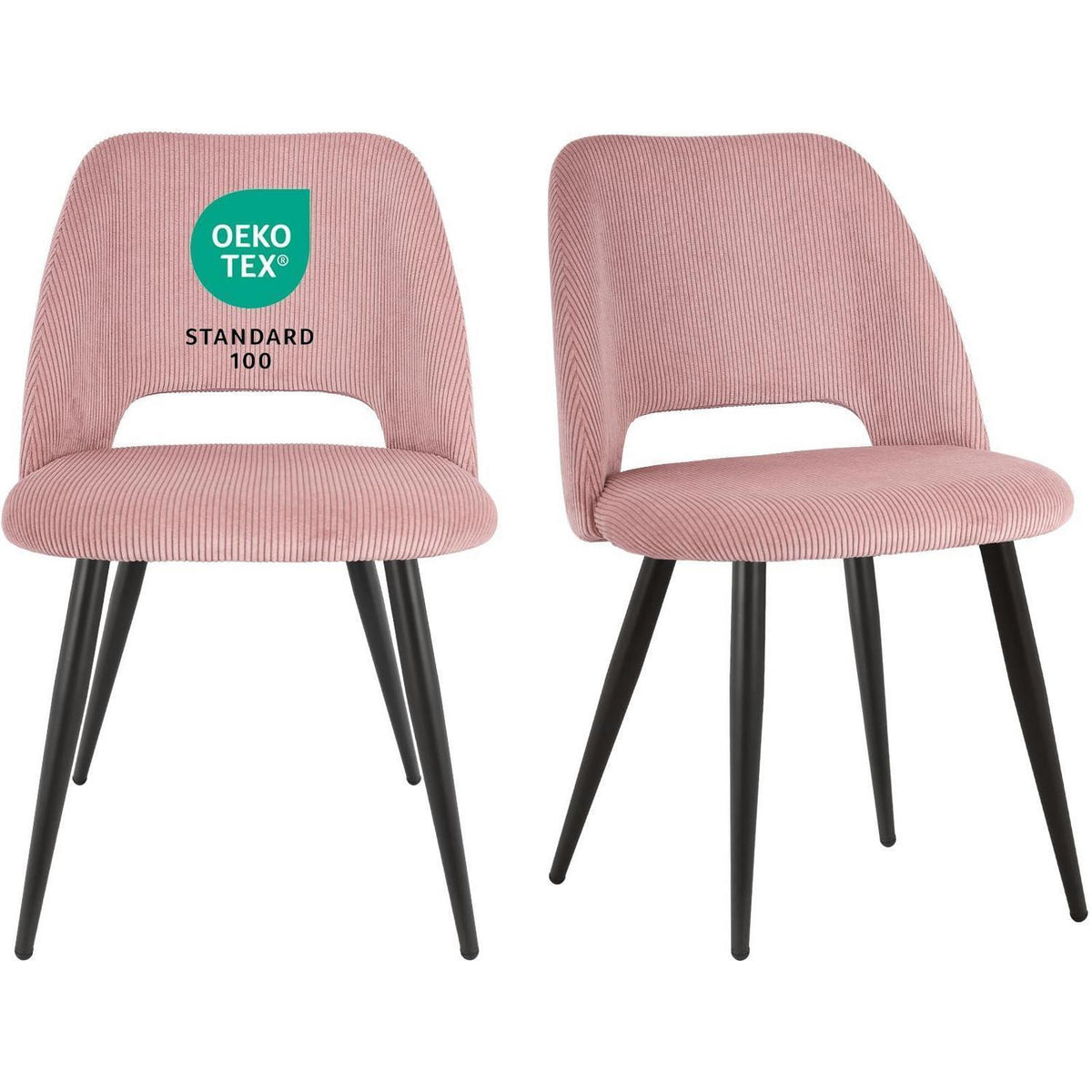 Esszimmerstühle 2er Set Samt Rosa – Modern & Komfortabel