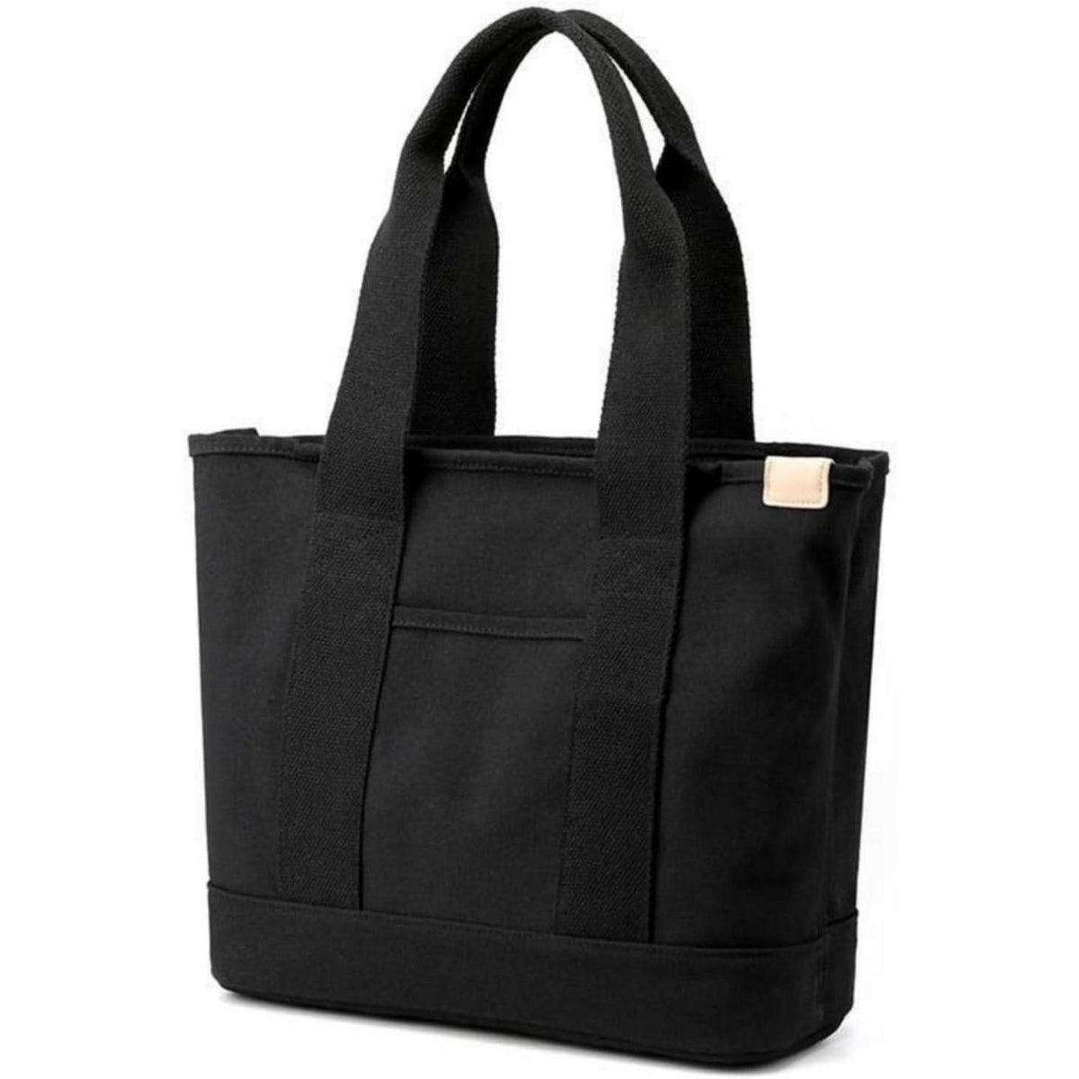 Canvas Umhängetasche Damen Schwarz mit Reißverschluss