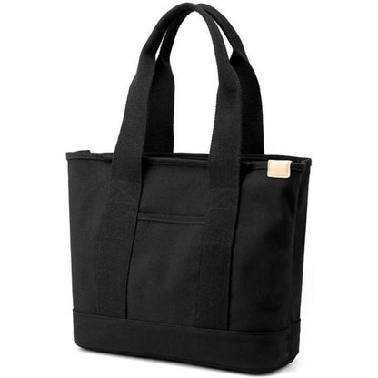 Canvas Umhängetasche Damen Schwarz mit Reißverschluss