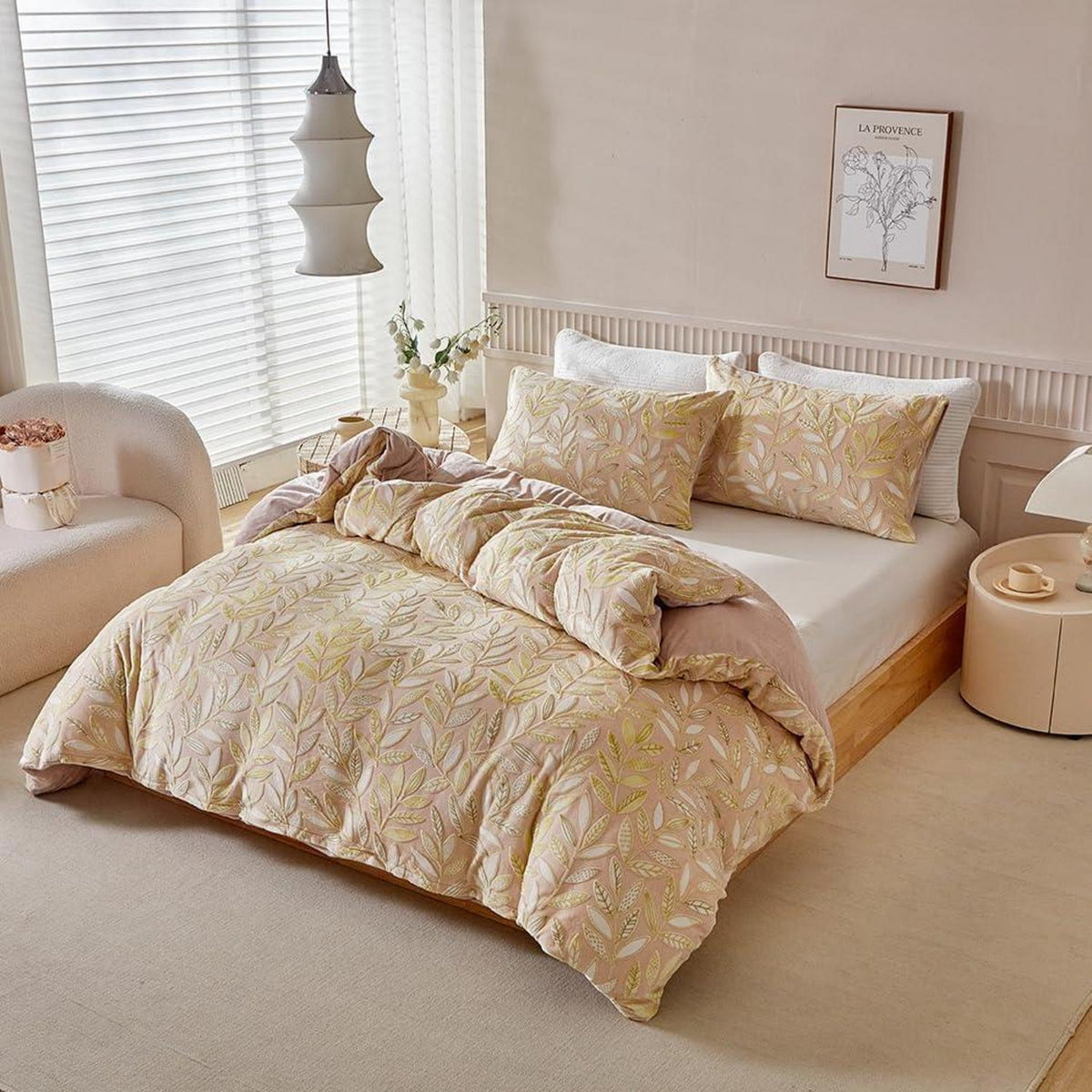 Winter Plüsch Bettwäsche 135x200 - Warm & Flauschig Gelb/Beige