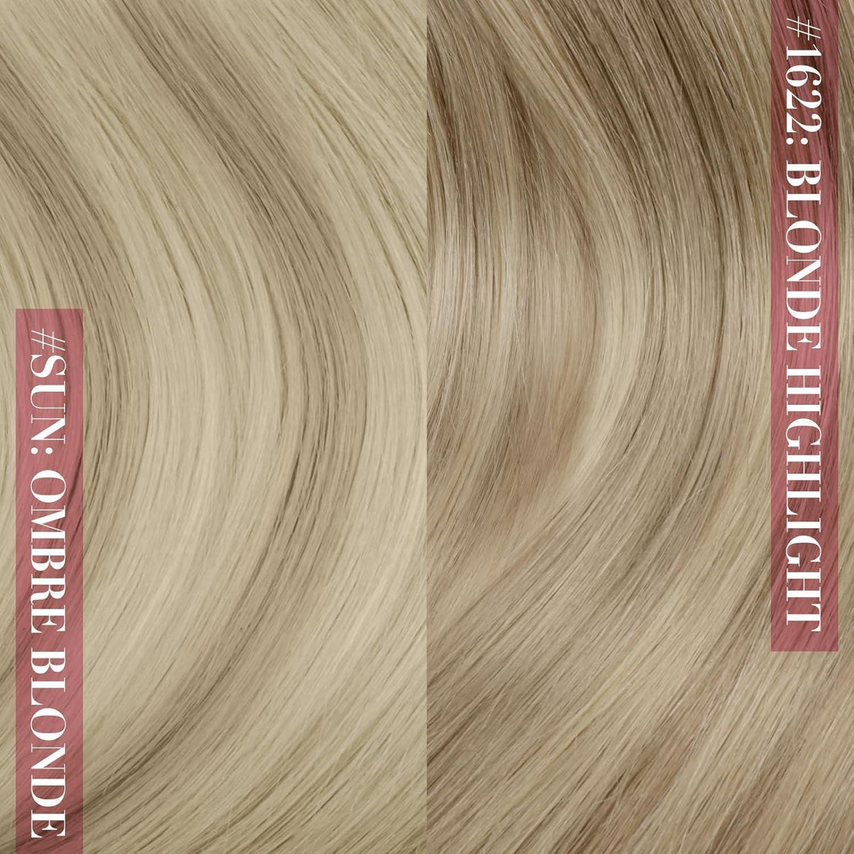 Clip-in Echthaar Extensions Ombre Aschblond Platinblond 40cm