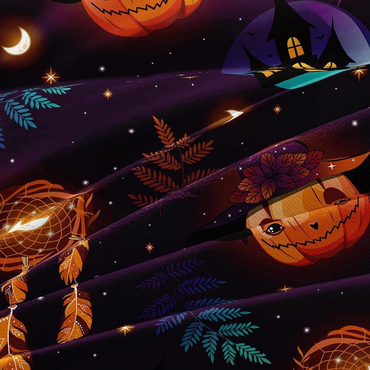 Halloween Bettwäsche Set 135x200 cm - Kürbis & Laterne 4-teilig