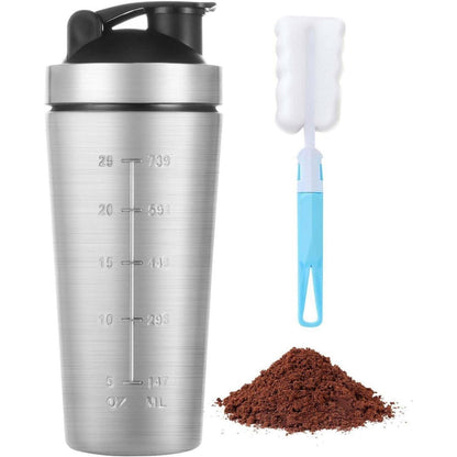 Edelstahl Protein Shaker 900ml mit Shaker Ball, Auslaufsicher
