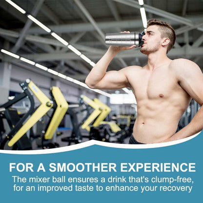 Edelstahl Protein Shaker 900ml mit Shaker Ball, Auslaufsicher