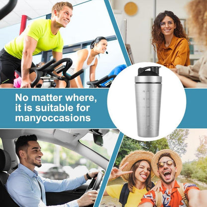 Edelstahl Protein Shaker 900ml mit Shaker Ball, Auslaufsicher