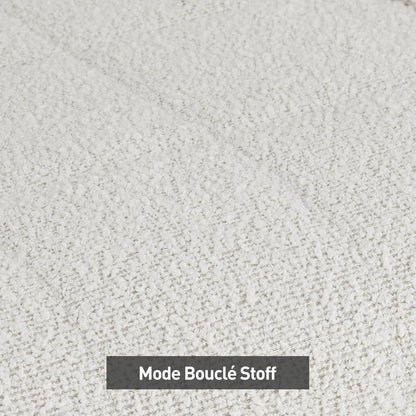 Bouclé Esszimmerstühle 2er Set Beige & Nebelweiß