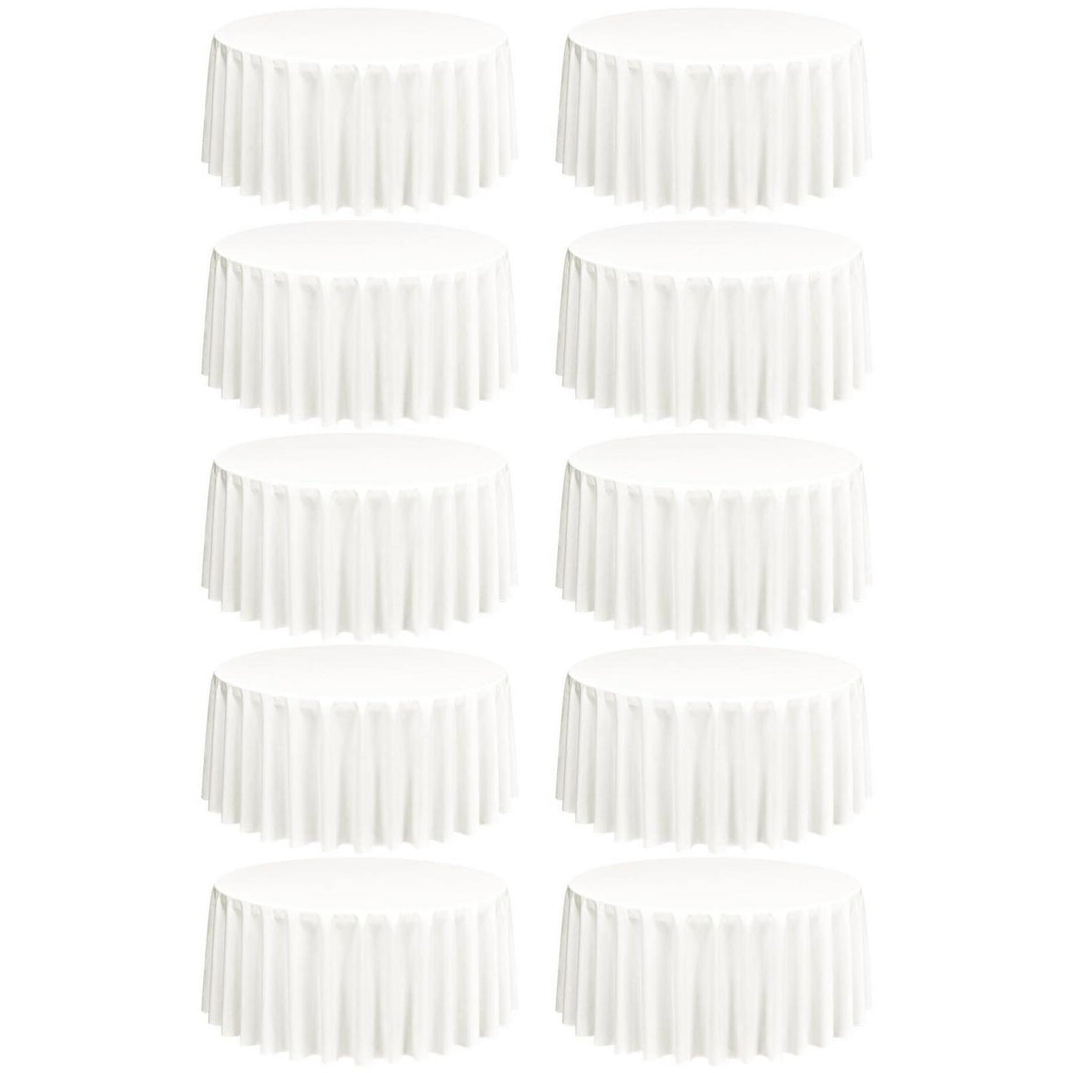 10x Runde Tischdecke Elfenbein 305cm – Waschbar & Knitterfrei