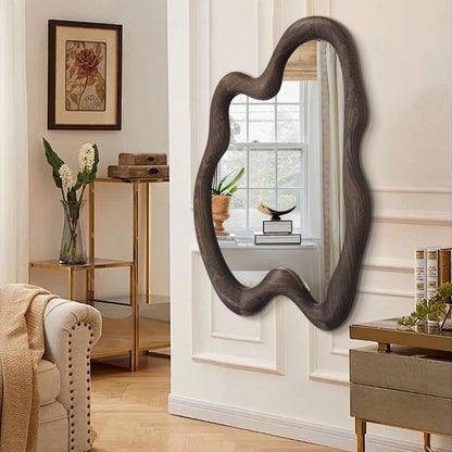 Großer Wandspiegel mit Holzrahmen – Vintage Design 80x60 cm