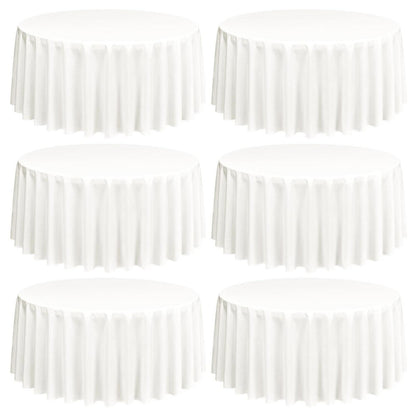 6x Runde Tischdecke Elfenbein 305cm – Waschbar & Knitterfrei