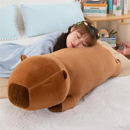 Großes Kapybara Plüschtier 90cm Braun – Kuscheliges Stofftier & Kissen