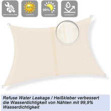 Wasserdichtes Sonnensegel 4x4m Helles Khaki mit UV-Schutz