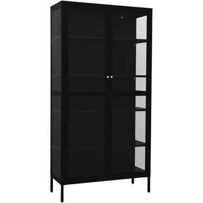 Glasvitrine mit 4 Fächern – Highboard 90x40x180cm