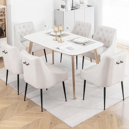 Esszimmerstühle 4er Set Beige, Modern & Komfortabel mit Kissen