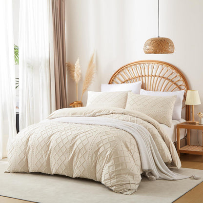 Beige Boho Bettwäsche-Set 220x240 + 2x80x80cm Getuftet